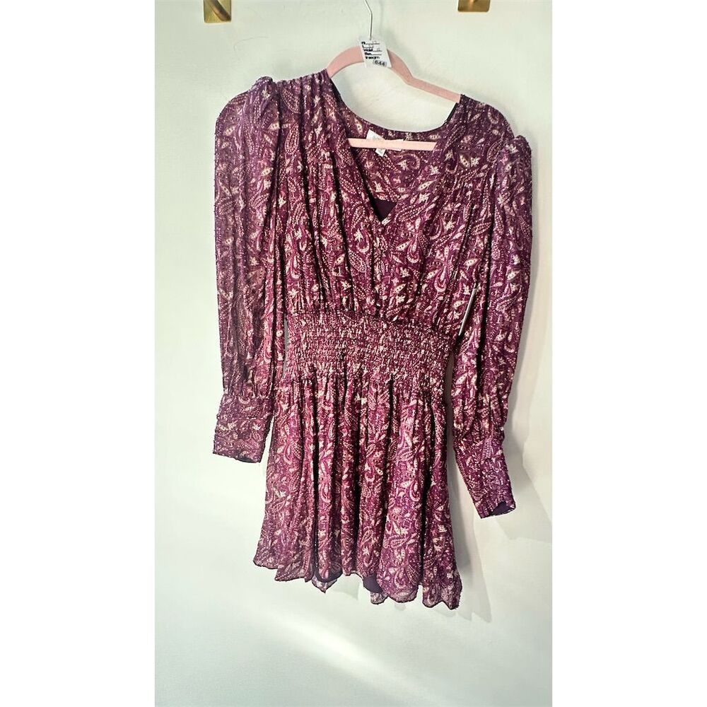INTERMIX Purple Paisley Mini Dress